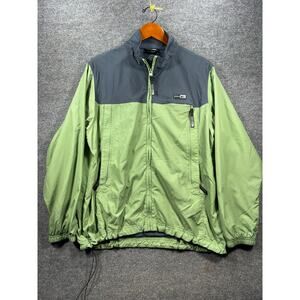 REI Wind Breaker Men's XL Green/Black Full Zip Outdoors Hiking Trail